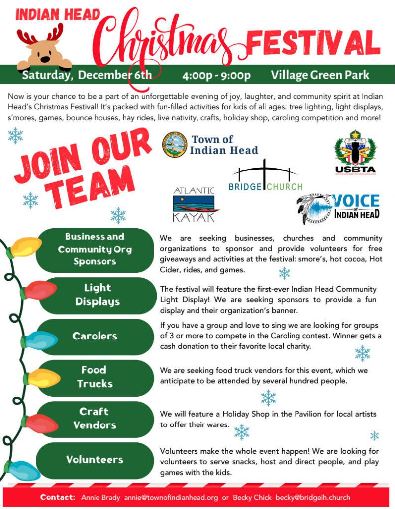 2025ChristmasFlyer 2025 Indian Head Christmas Festival Flyer