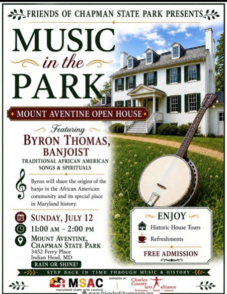 Music in the Park: Mount Aventine Open House flyer