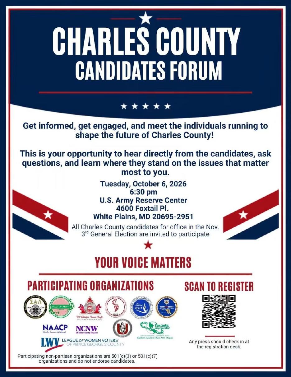 Charles County Candidates Forum flyer