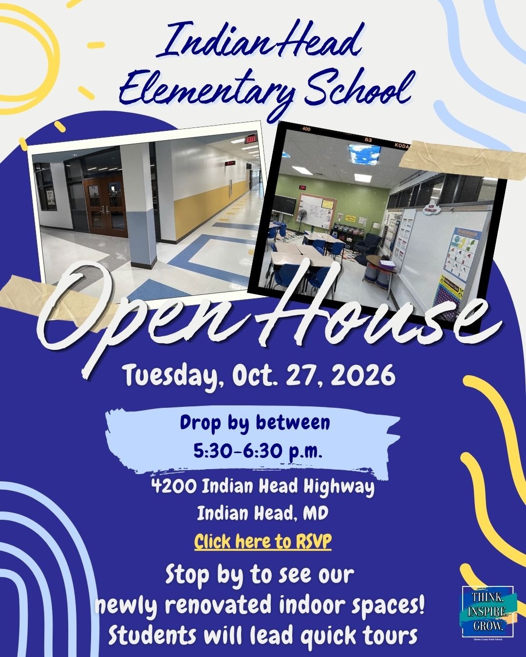 Indian Head Elementary Community Partners Open House flyer