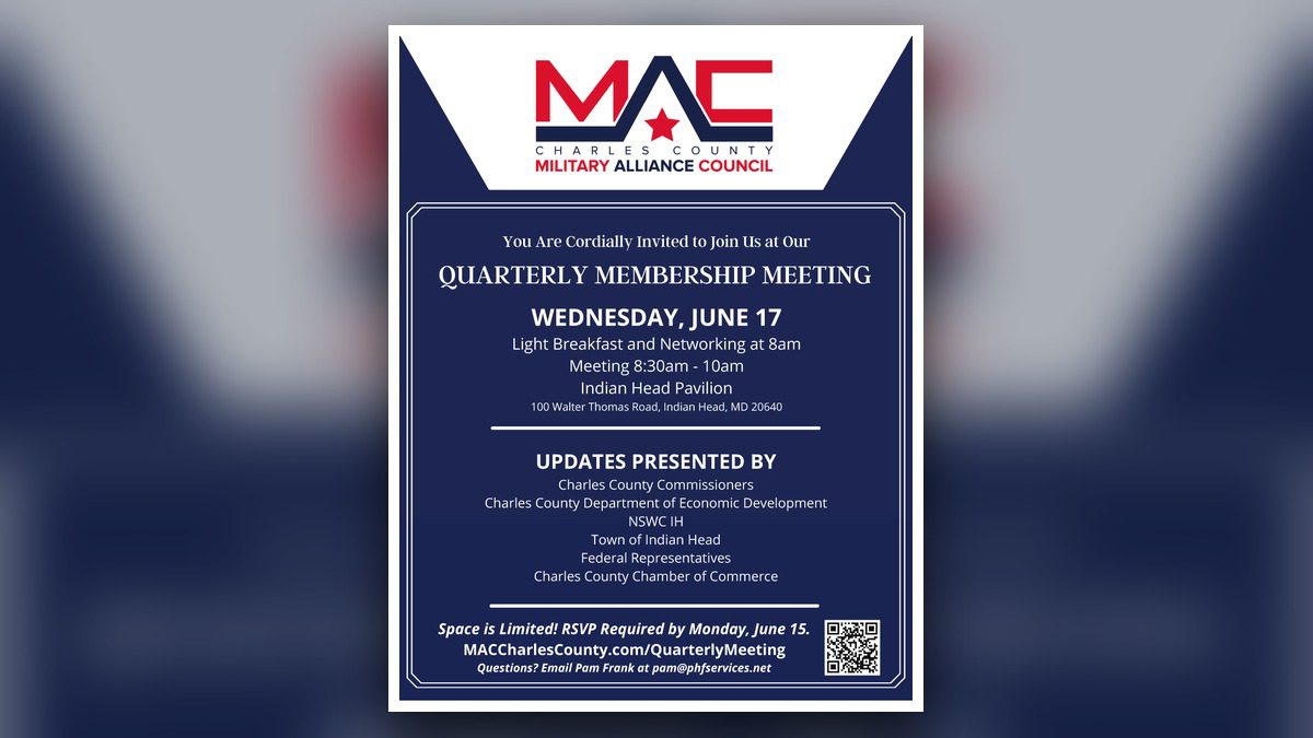 MAC Quarterly Membership Meeting flyer for Wednesday, June 17, at Indian Head Pavilion