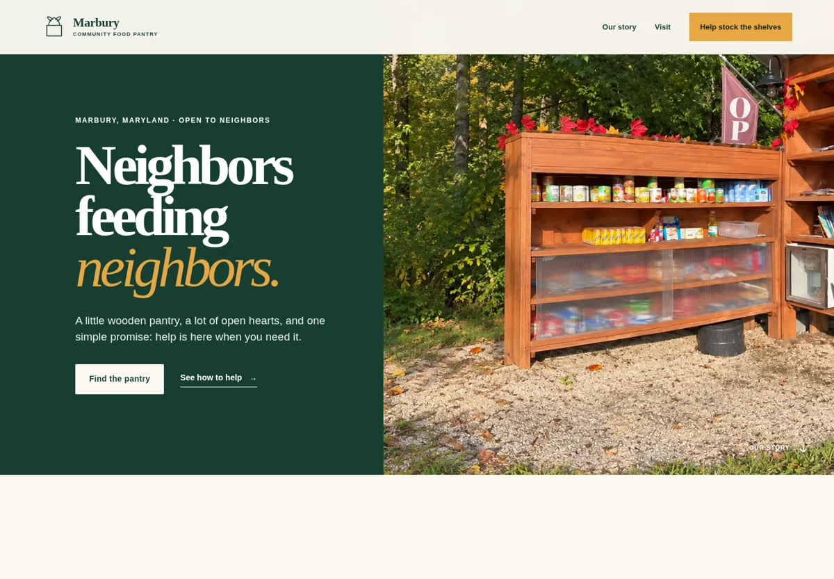 Marbury Community Pantry demonstration website